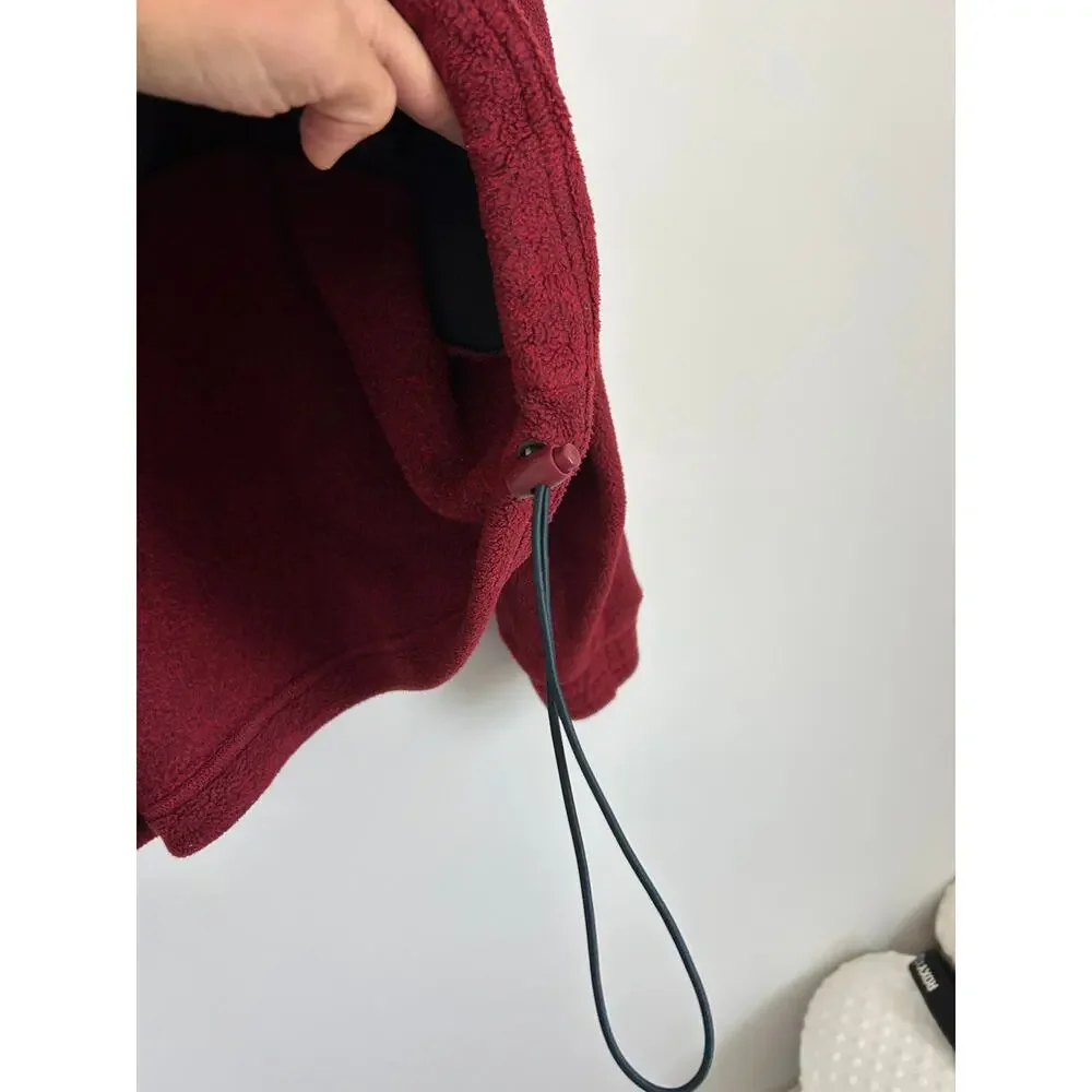 Vintage EMS Burgundy Fleece 1/2 Zip Pullover Sweater Men’s Medium Skier Logo